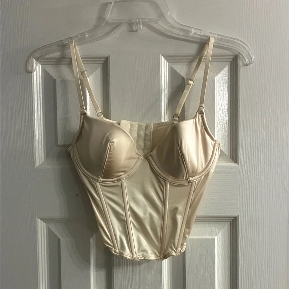 H&M Cream Satin Corset Bra - Picture 1 of 3